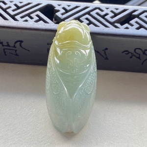 糯冰种黄翡一鸣惊人吊坠