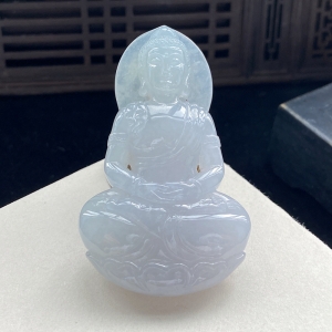 糯种翡翠大日如来吊坠