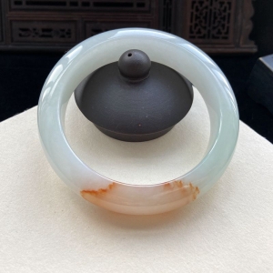 57.5mm糯冰种黄翡平安镯