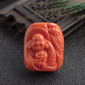 MOMO珊瑚弥勒佛背云