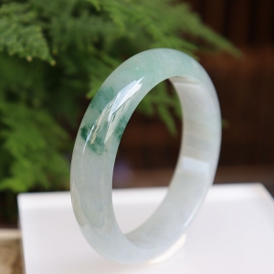 57mm糯冰种飘花翡翠平安镯