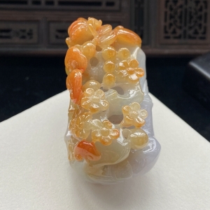 糯种红翡岁寒三友吊坠