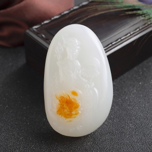 山料和田白玉文殊菩萨手把件