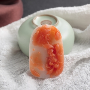 红白料南红连年有余吊坠