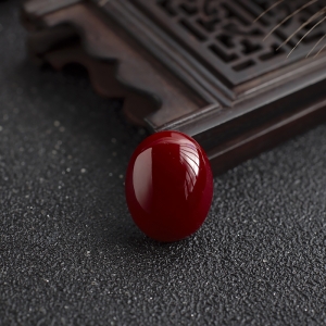 阿卡牛血红珊瑚蛋面形戒面