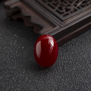 阿卡牛血红珊瑚蛋面形戒面