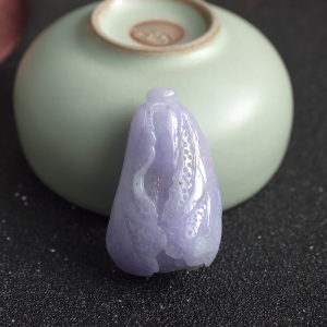 糯种紫罗兰翡翠白菜吊坠
