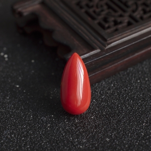 MOMO珊瑚观音水滴戒面