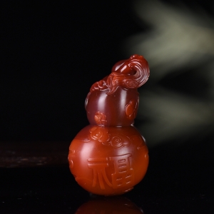 玫瑰红柿子红南红葫芦吊坠