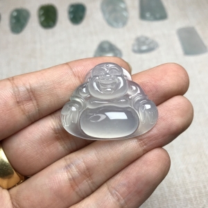 冰种翡翠弥勒佛吊坠