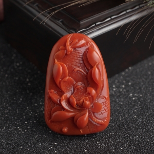 柿子红南红一品清廉吊坠