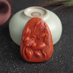 柿子红南红连年有余吊坠