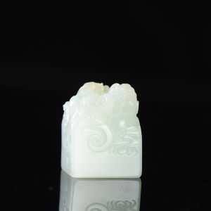 籽料和田白玉貔貅印章