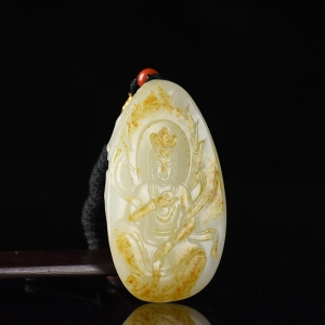 籽料和田白玉地藏王菩萨吊坠