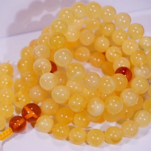 11.5mm鸡油黄蜜蜡108佛珠