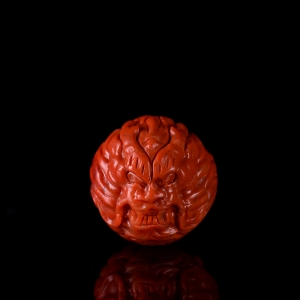 24mm柿子红南红龙珠配件
