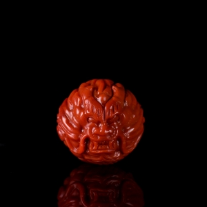25.5mm柿子红南红龙珠配件