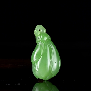 山料和田碧玉玉兰花吊坠