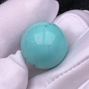19mm中高瓷蓝色绿松石圆珠配件