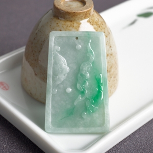 糯种飘翠翡翠福在眼前吊坠
