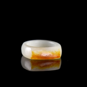 籽料和田白玉指环