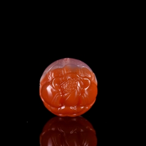 16.5mm冰飘南红牡丹圆珠配件