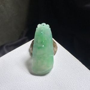 糯冰种飘翠翡翠节节高升吊坠