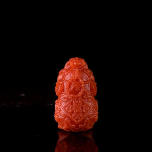 柿子红南红大象吊坠