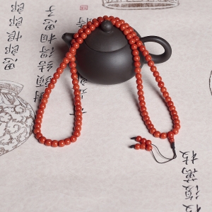 沙丁珊瑚桶珠108佛珠