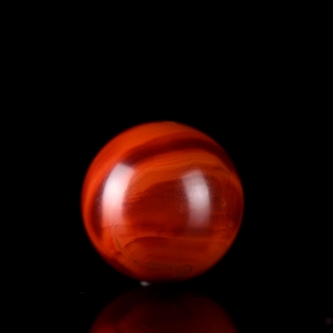 17.5mm柿子红火焰纹南红圆珠配件
