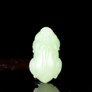 山料和田玉翠青貔貅单圈手串