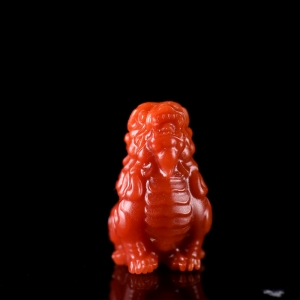 柿子红南红麒麟吊坠