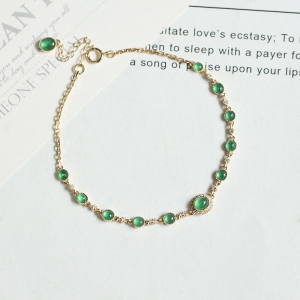 18K冰种浅绿翡翠手链
