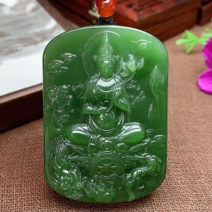 碧玉降龙观音吊坠