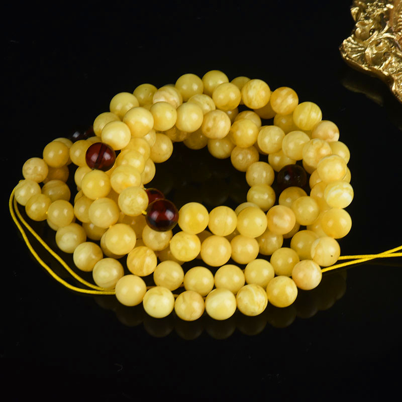 8.5mm白花蜜蜜蜡108佛珠