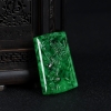 天然糯种翠绿翡翠英明神武吊坠-红掌柜