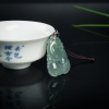 银镶糯冰种灰绿翡翠吊坠-红掌柜