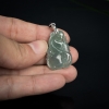 糯冰种灰绿翡翠英明神武吊坠-红掌柜