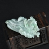 缅甸天然豆种翡翠百财摆件-红掌柜