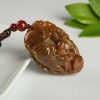 天然糯种黄翡福寿如意手把件-红掌柜