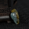 天然糯种俏色翡翠大展宏图吊坠-红掌柜