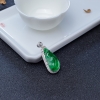 18K金镶钻冰种飘翠翡翠如意吊坠-红掌柜