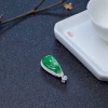 18K金镶钻天然冰种翡翠如意吊坠-红掌柜