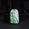 缅甸天然豆种飘翠翡翠鹦鹉吊坠-红掌柜