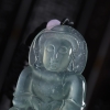 缅甸天然玻璃种浅绿翡翠吊坠-红掌柜