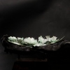 糯种飘翠翡翠国色天香摆件-红掌柜