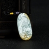 天然豆种俏色翡翠马踏飞燕吊坠-红掌柜