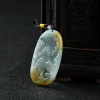 缅甸豆种俏色翡翠马踏飞燕吊坠-红掌柜