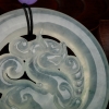 缅甸天然糯冰种飘花翡翠吊坠-红掌柜