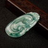 缅甸冰种飘花翡翠如意吊坠-红掌柜